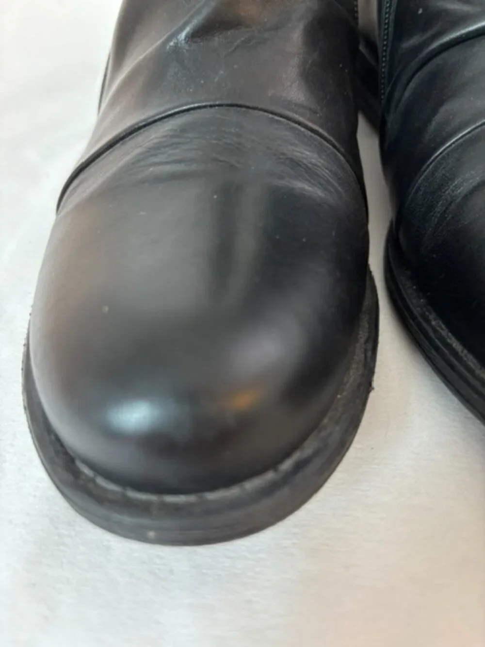 Miz Mooz Logic Black Leather Ruched Dual Zipper Ankle Boot Women's 38 (7.5 US)